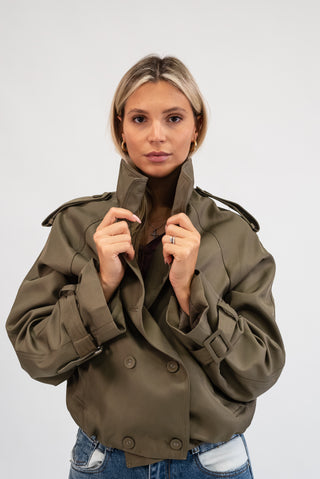 Trench Corto v.millitare|Colore:V.millitare