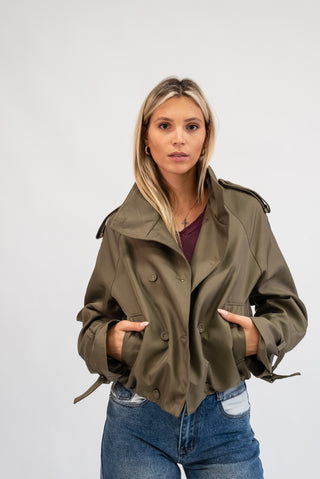 Trench Corto v.millitare|Colore:V.millitare