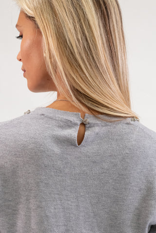 Maglia Collo Gioiello grigio|Colore:Grigio