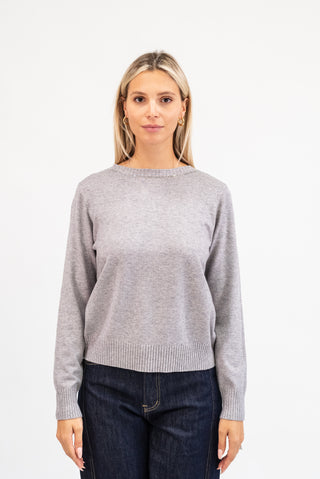 Maglia Collo Strass grigio|Colore:Grigio