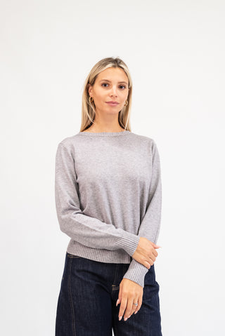Maglia Collo Strass grigio|Colore:Grigio