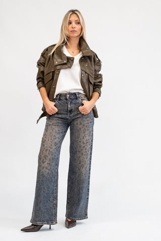 Bomber Ecopelle Bottoni v.millitare|Colore:V.millitare