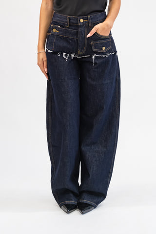 Jeans Wide Leg Tasche jeans|Colore:Jeans