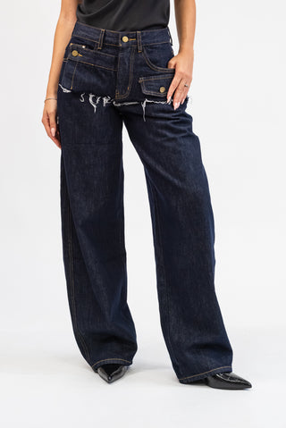 Jeans Wide Leg Tasche jeans|Colore:Jeans
