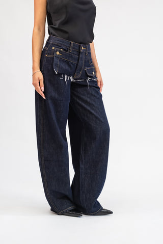 Jeans Wide Leg Tasche jeans|Colore:Jeans