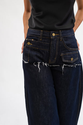 Jeans Wide Leg Tasche jeans|Colore:Jeans