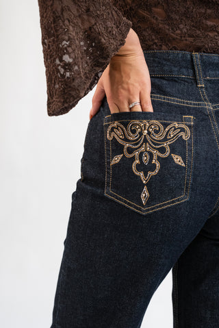 Jeans Tasche Ricamate jeans|Colore:Jeans