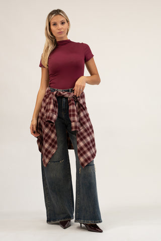 Maglia Mezza Manica Basic bordeaux|Colore:Bordeaux