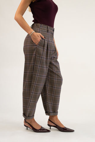 Pantalone Palazzo Quadri moro|Colore:Moro