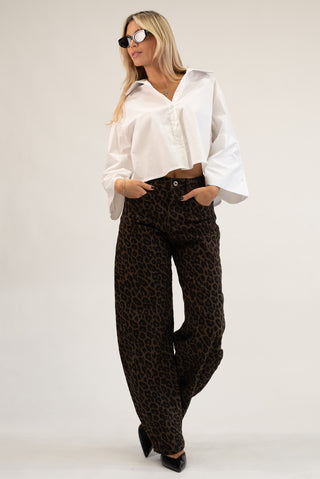 Camicia Crop Manica Ampia bianco|Colore:Bianco