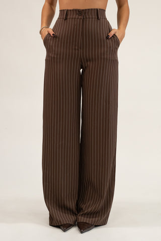 Pantalone Palazzo Gessato moro|Colore:Moro