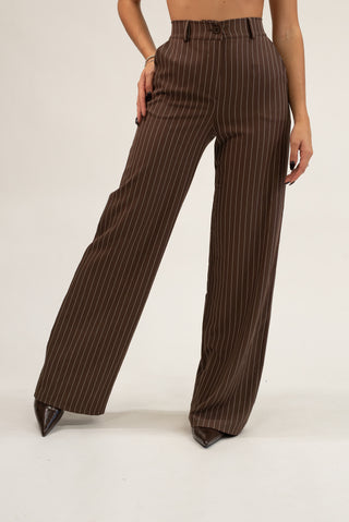 Pantalone Palazzo Gessato moro|Colore:Moro