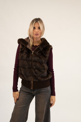 Pelliccia Maniche Removibili moro|Colore:Moro