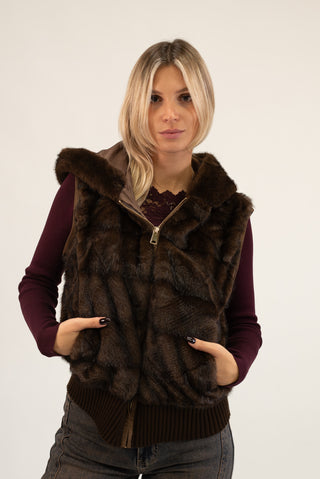 Pelliccia Maniche Removibili moro|Colore:Moro