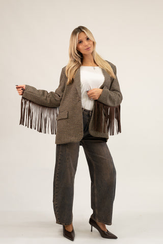 Blazer con Frange moro|Colore:Moro
