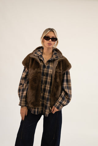 Gilet Pelliccia Double Face moro|Colore:Moro