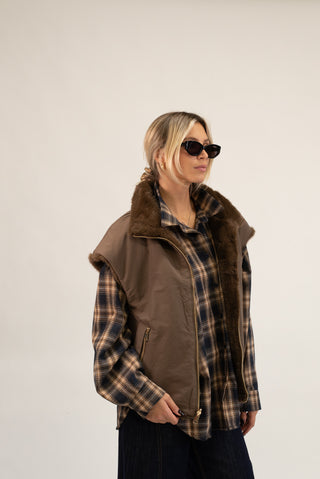 Gilet Pelliccia Double Face moro|Colore:Moro