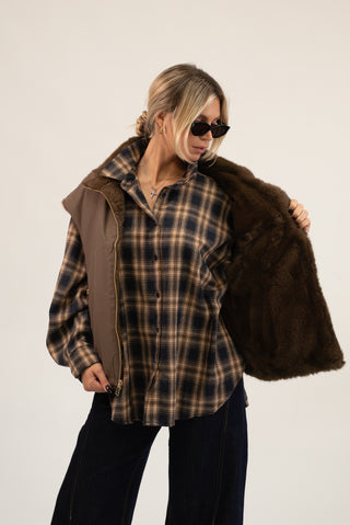 Gilet Pelliccia Double Face moro|Colore:Moro
