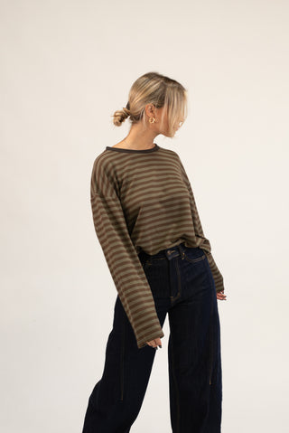 Maglia Riga Oversize moro/vmilitare|Colore:Moro/vmilitare