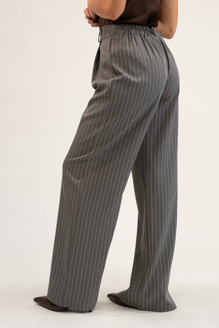 Pantalone Palazzo Gessato grigio|Colore:Grigio