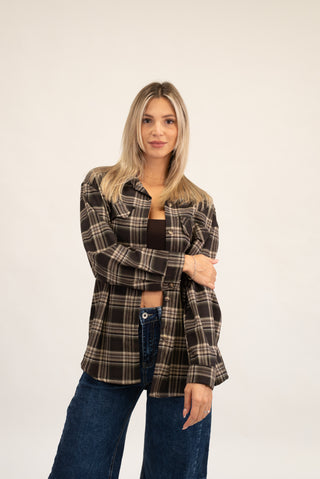 Camicia Quadri Tasche moro|Colore:Moro