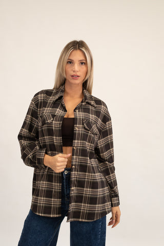 Camicia Quadri Tasche moro|Colore:Moro