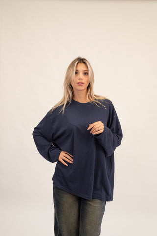 Maglia Over Cotone blu|Colore:Blu