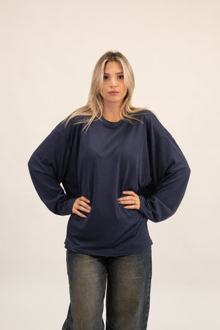 Maglia Over Cotone blu|Colore:Blu