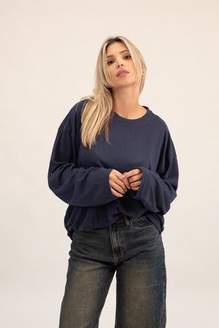 Maglia Over Cotone blu|Colore:Blu