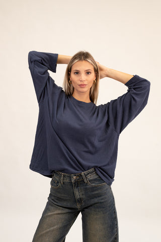 Maglia Over Cotone blu|Colore:Blu