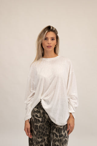 Maglia Over Cotone panna|Colore:Panna