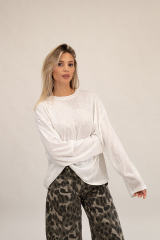 Maglia Over Cotone panna|Colore:Panna