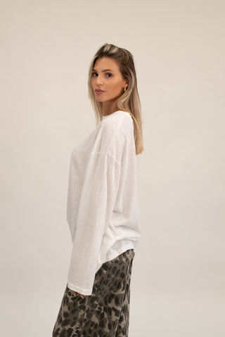Maglia Over Cotone panna|Colore:Panna