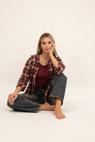 Camicia Quadri Bordeaux|Colore:Bordeaux