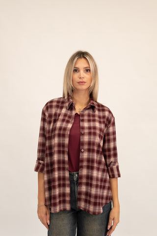 Camicia Quadri Bordeaux|Colore:Bordeaux