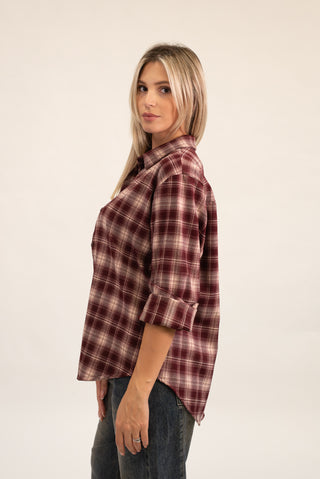 Camicia Quadri Bordeaux|Colore:Bordeaux