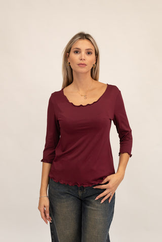 Maglia Basic Manica Lunga bordeaux|Colore:Bordeaux