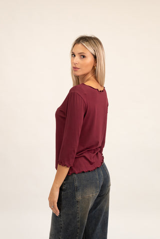 Maglia Basic Manica Lunga bordeaux|Colore:Bordeaux