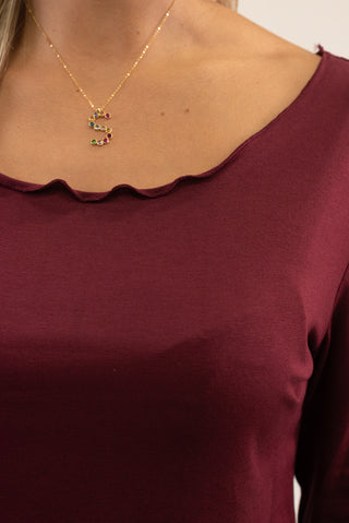 Maglia Basic Manica Lunga bordeaux|Colore:Bordeaux