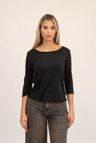 Maglia Basic Manica Lunga nero|Colore:Nero