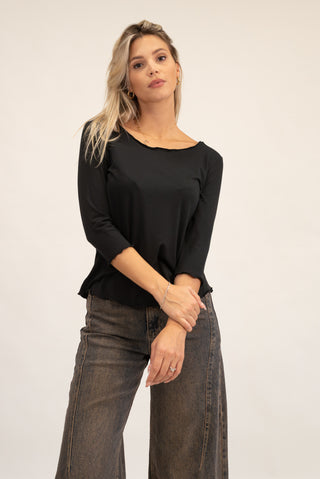 Maglia Basic Manica Lunga nero|Colore:Nero