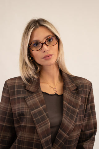 Blazer Quadri Doppiopetto moro|Colore:Moro