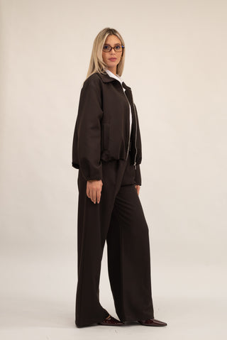 Pantalone Palazzo con Cintura moro|Colore:Moro