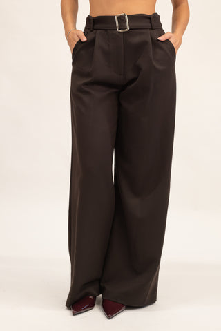 Pantalone Palazzo con Cintura moro|Colore:Moro