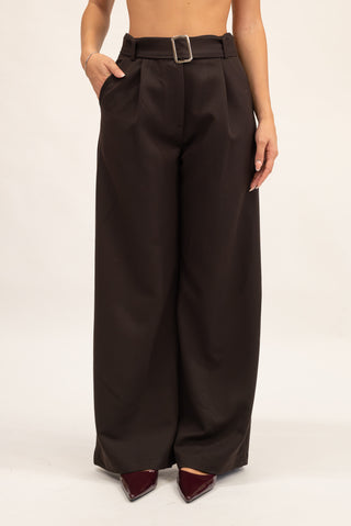 Pantalone Palazzo con Cintura moro|Colore:Moro