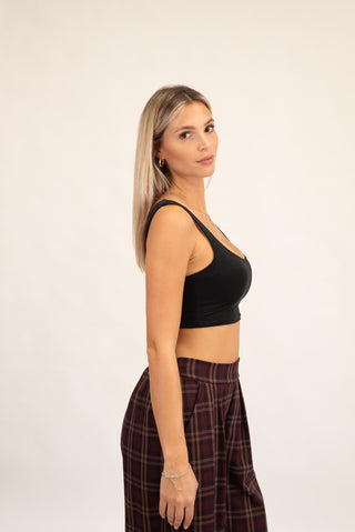Top Crop Basic nero|Colore:Nero
