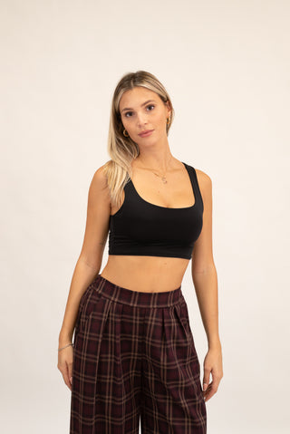 Top Crop Basic nero|Colore:Nero