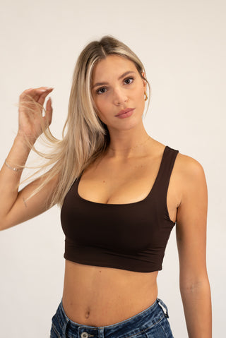 Top Crop Basic moro|Colore:Moro