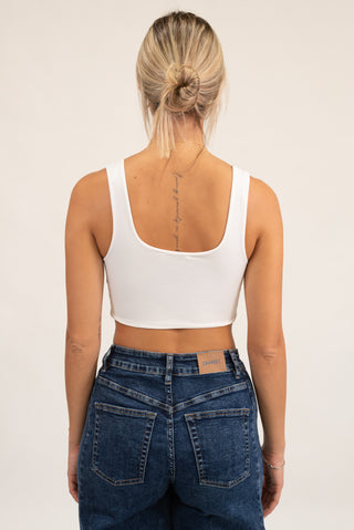 Top Crop Basic bianco|Colore:Bianco