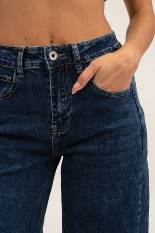 Jeans Barrel Risvolto jeans|Colore:Jeans